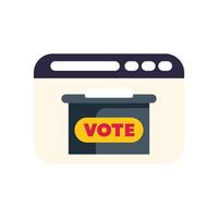 Online voting concept with ballot box displayed on website vector