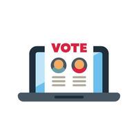 Online voting concept with laptop showing candidates and ballot on screen displaying political participation and digital democracy in modern elections vector