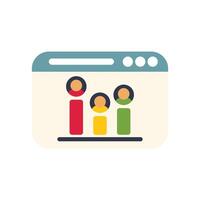 Website showing customer analysis with user data chart vector