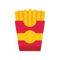 French fries overflowing a red cardboard container vector