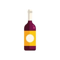 Wine bottle with blank label standing on white background vector