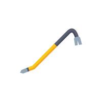 Yellow crowbar lying isolated on white background vector