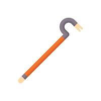 Crowbar with orange handle lying diagonally isolated on white background vector