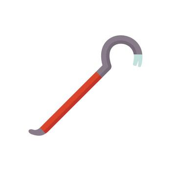 Crowbar with red handle for pulling nails vector