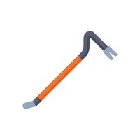 Crowbar with orange handle lying on white background vector