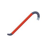 Red crowbar lying diagonally isolated on white background vector