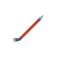 Red crowbar lying diagonally isolated on white background vector