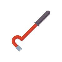 Red crowbar lying on white background vector
