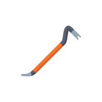 Crowbar lying diagonally with orange handle and metal head vector