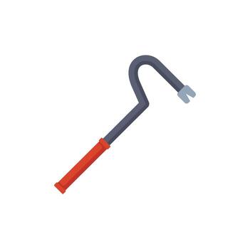 Crowbar with red handle lying on white background vector