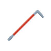 Red crowbar lying diagonally on white background vector