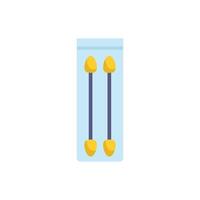 Cotton swabs in opened pack showing hygiene concept vector