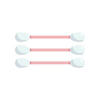 Three cotton swabs lying on white background vector