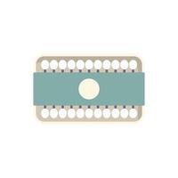 Blister pack of round white pills lying on table vector