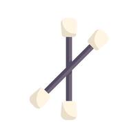 Two cotton swabs crossing with soft tips for hygiene vector