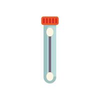Medical test tube containing sample is standing on white background vector