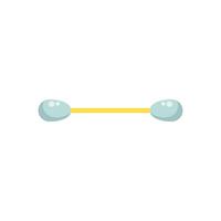 Cotton swab lying horizontally with blue ends and yellow handle vector