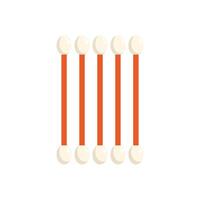 Five cotton swabs with orange stick standing upright vector