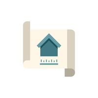 Blueprint icon depicting house design and planning vector