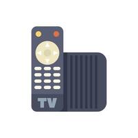 Television set with remote control changing channels illustration vector