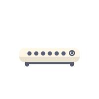 White power strip surge protector with multiple outlets providing multiple electrical connections vector