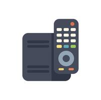 Modern tv set top box receiver with remote control icon vector