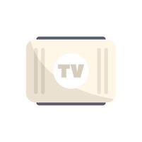 Retro tv set top view broadcasting entertainment icon vector
