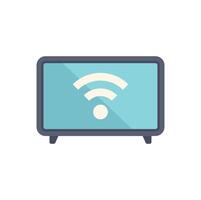Smart tv showing wifi signal icon on screen vector