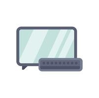 Smart tv showing streaming platform interface with remote control vector