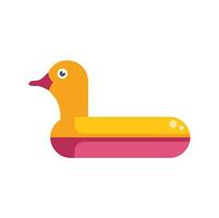 Yellow duck shaped inflatable pool float illustration on white background vector