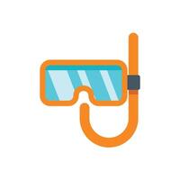 Orange diving mask and snorkel for exploring underwater world vector