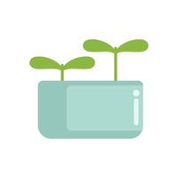 Two green sprouts growing from smartphone screen displaying blank background vector