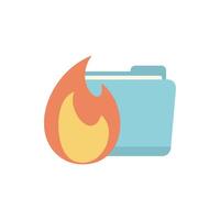 Burning folder is representing concept of lost data vector