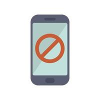 Smartphone showing stop sign displaying no phone allowed concept vector