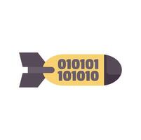 Binary code bomb representing cyber warfare targeting computer systems vector