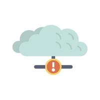 Cloud computing network error alert showing warning message vector