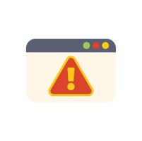 Website showing warning error message with exclamation mark vector