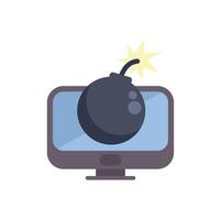 Bomb threatening computer security breach alert vector
