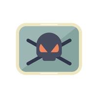 Smartphone showing skull and crossbones warning sign vector