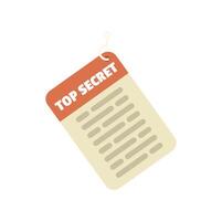 Top secret document hanging on a hook being used as bait vector