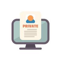 Computer showing private document with personal profile information vector