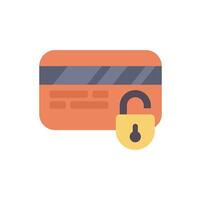 Credit card security showing unlocked padlock offering e commerce protection vector