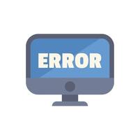 Desktop computer displaying error message on screen vector