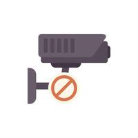 Security camera showing forbidden sign with red cross mark vector