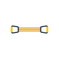 Yellow resistance band for fitness training lying horizontally isolated on white background vector