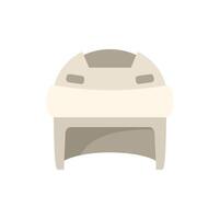 Grey hockey helmet protecting head from injury during game vector
