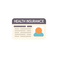 Health insurance card providing security and healthcare coverage vector