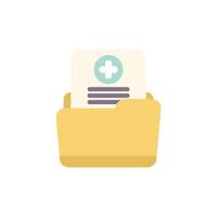 Medical file folder storing patient data and information vector