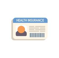 Health insurance card displaying medical coverage information vector