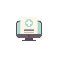 Online medical record displaying on computer screen icon vector